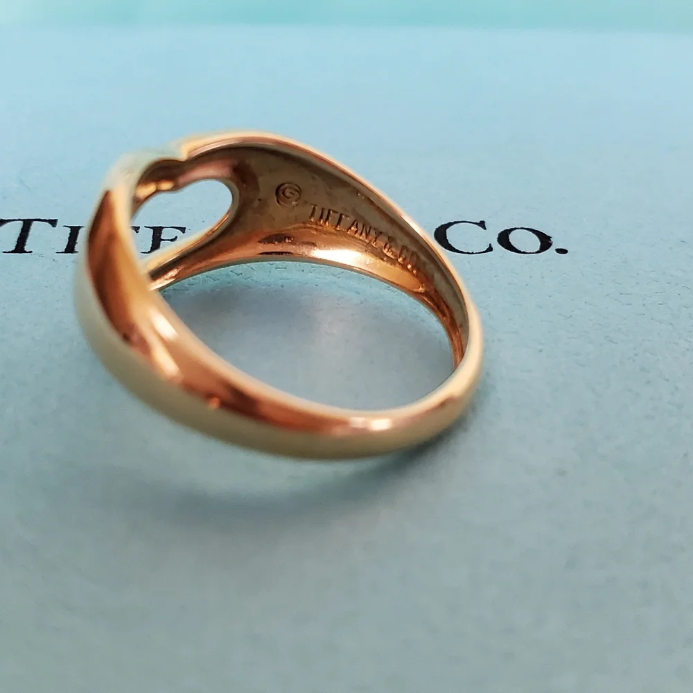 Final Sale‼️18K YG Tiffany & Co. Peretti Open Heart Ring - Picture 4 of 4